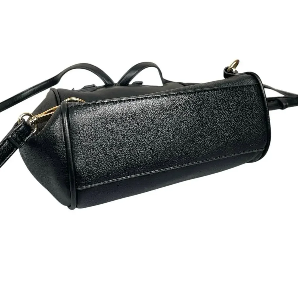 Urban Expressions Black Pebble Faux Leather Vegan Kelly-style Backpack One Size